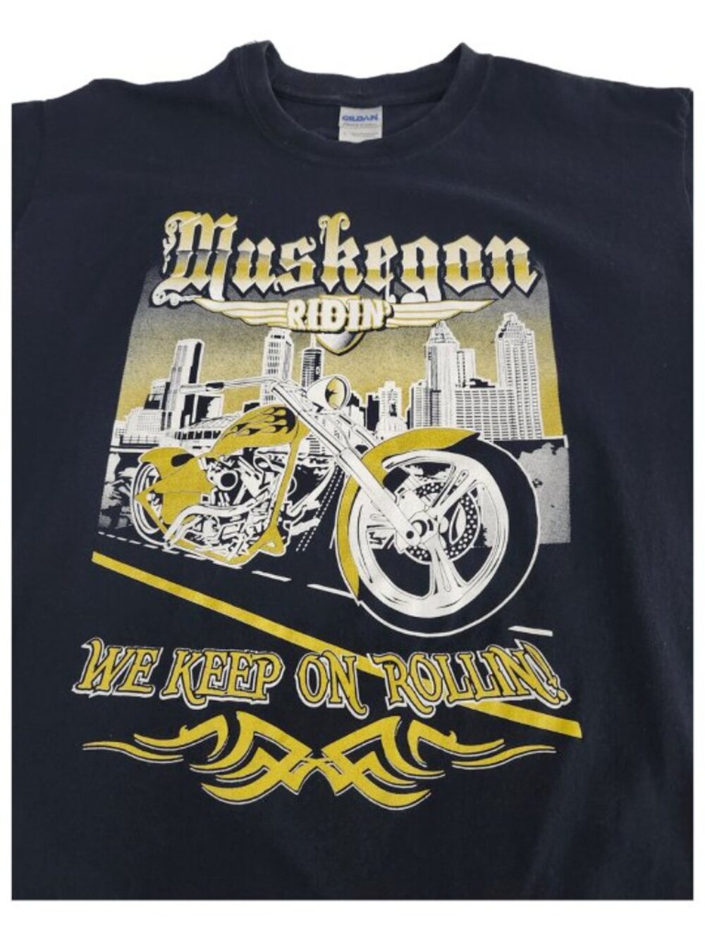 2011 Muskegon Bike Fest T-Shirt Large Double Sided Chopper Motorcycle Graphic